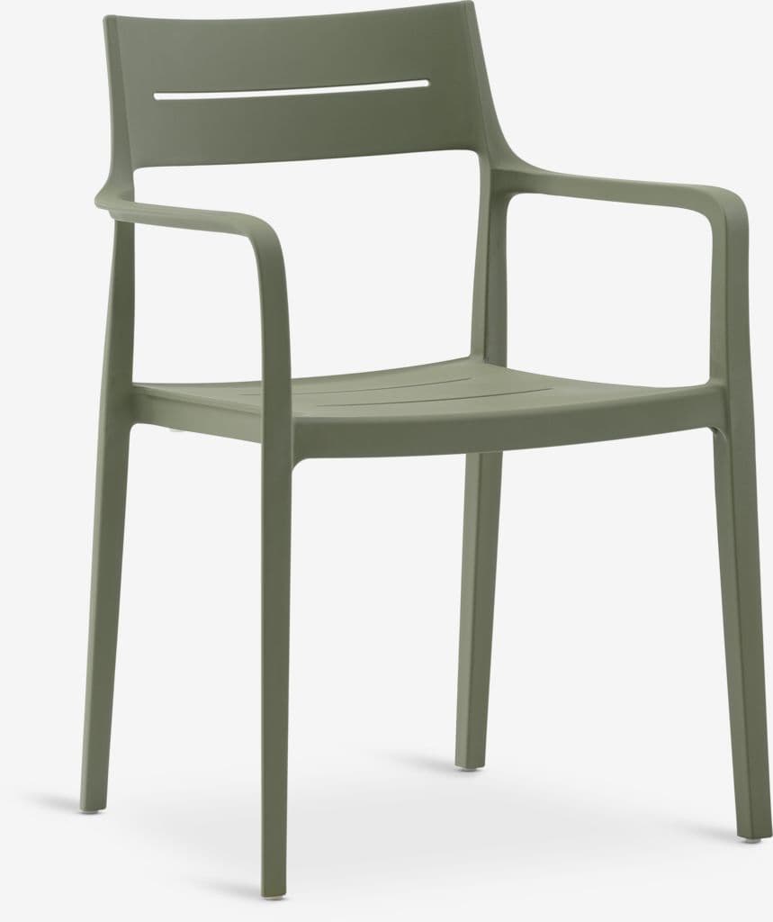 Cadeira empilhável INGSTRUP verde azeitona