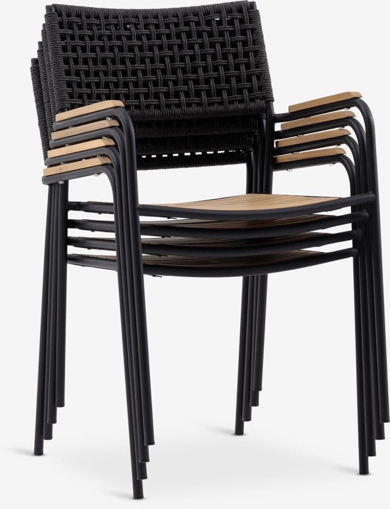HESTEHAVE C205/275 mesa + 4 AJSTRUP cadeira preto