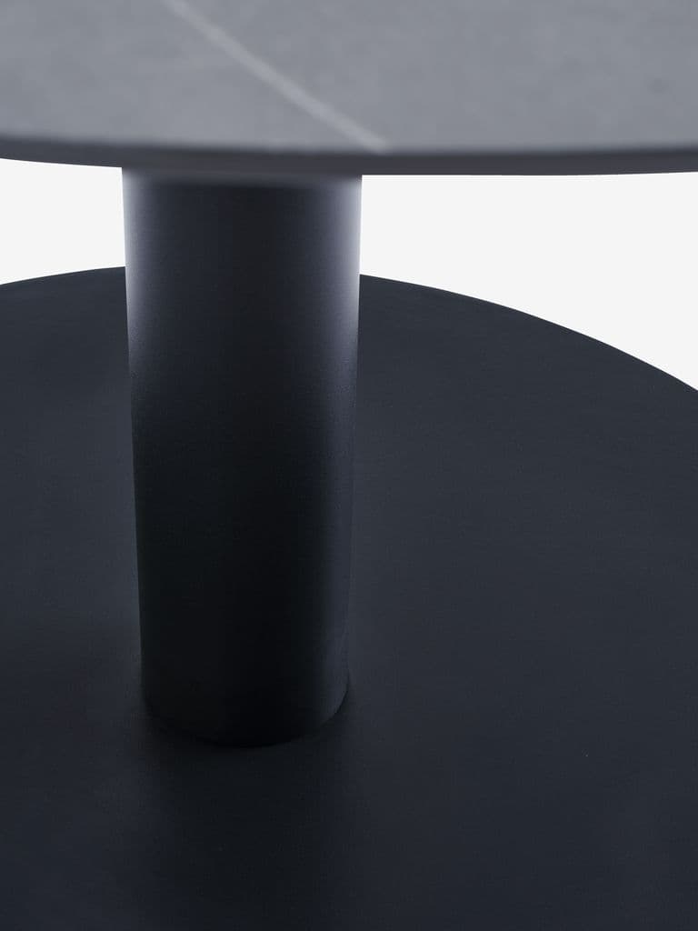 VAMDRUP Ø120 mesa cinzento + 4 JEKSEN cadeira preto