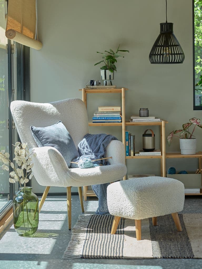 Pufe VILDSUND 52x41 tecido creme