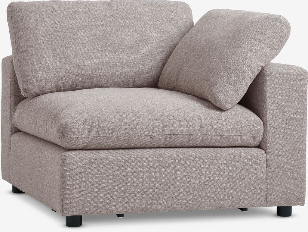 Módulo sofá LUNDBY canto/extremidade tecido cor areia
