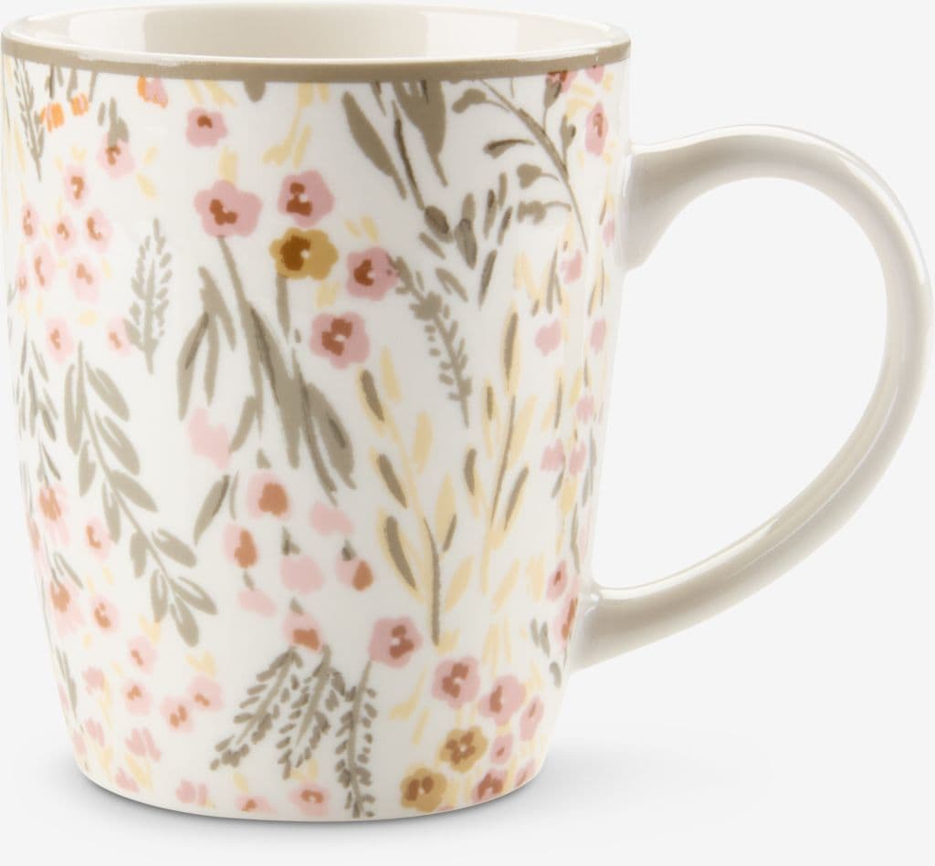 Caneca EMIL Ø8xA10cm 35cl com flores
