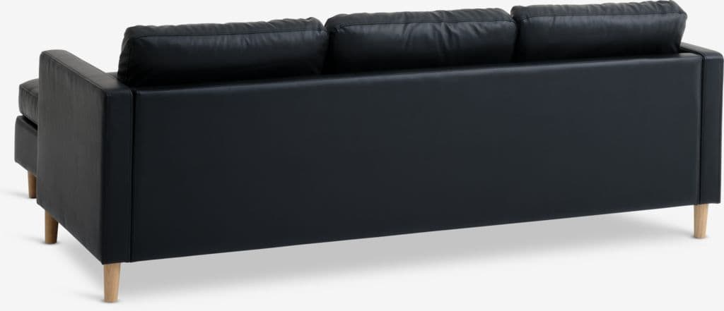 Sofá FALSLEV chaise-longue pele sintética preto