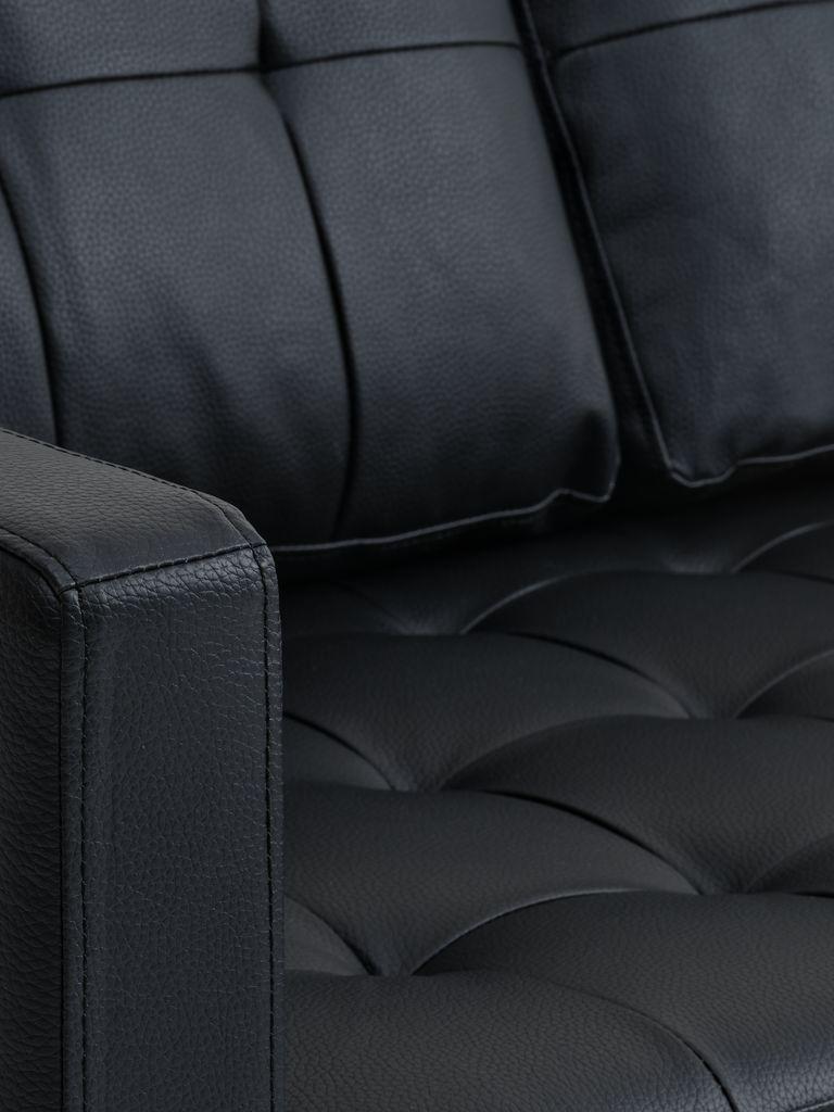 Sofá FALSLEV chaise-longue pele sintética preto