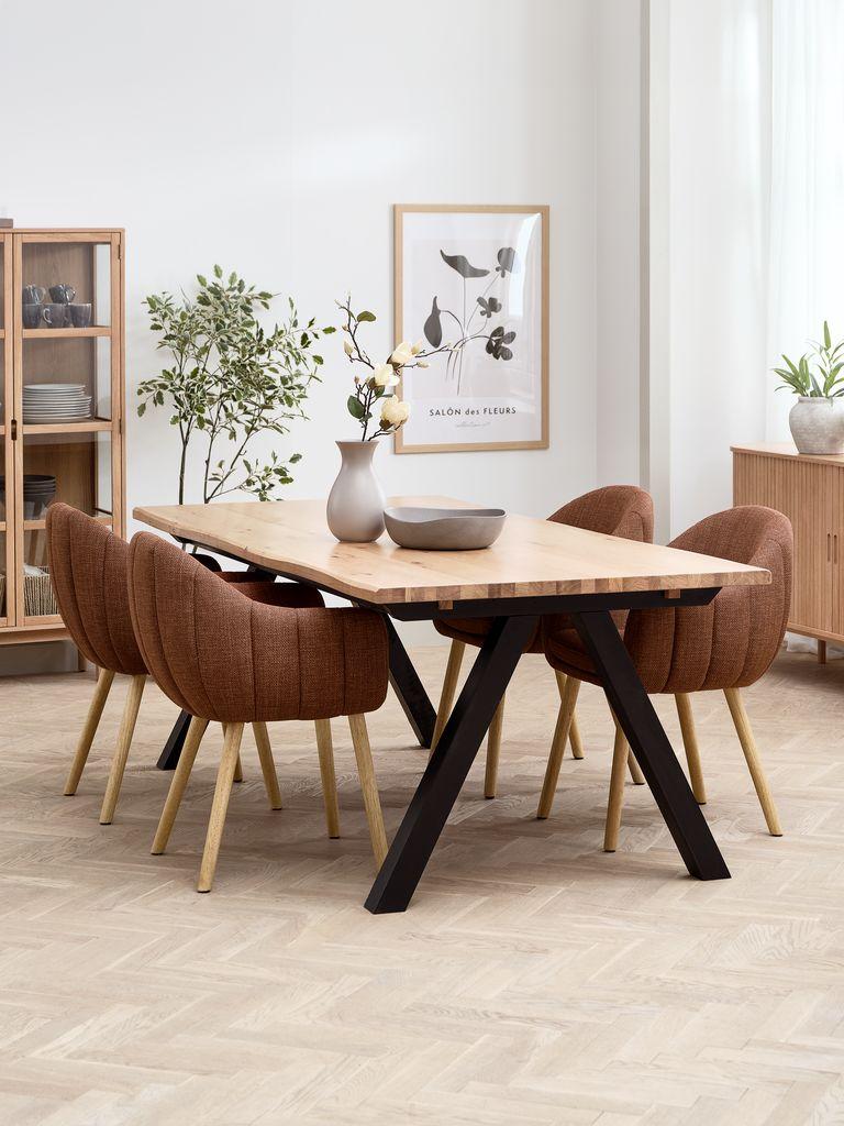 SANDBY C210 mesa carvlho natural + 4 INGERSLEV terracota