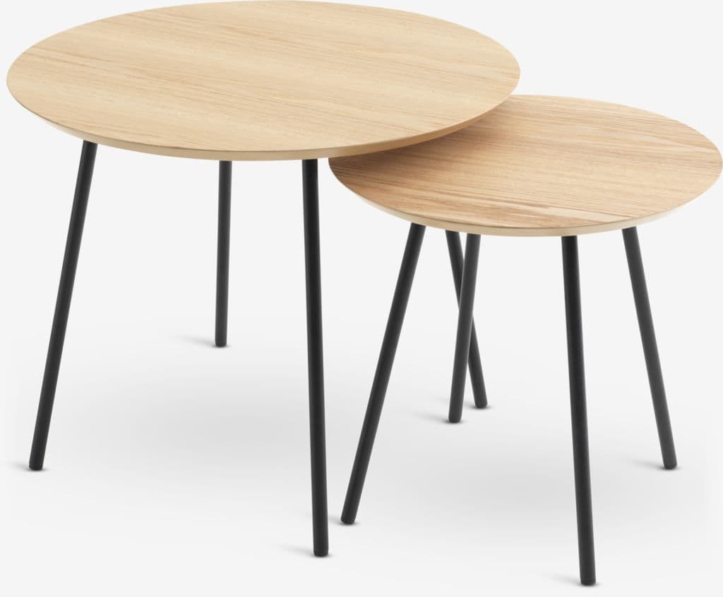 Mesa de apoio NYBO Ø40 cor carvalho/preto