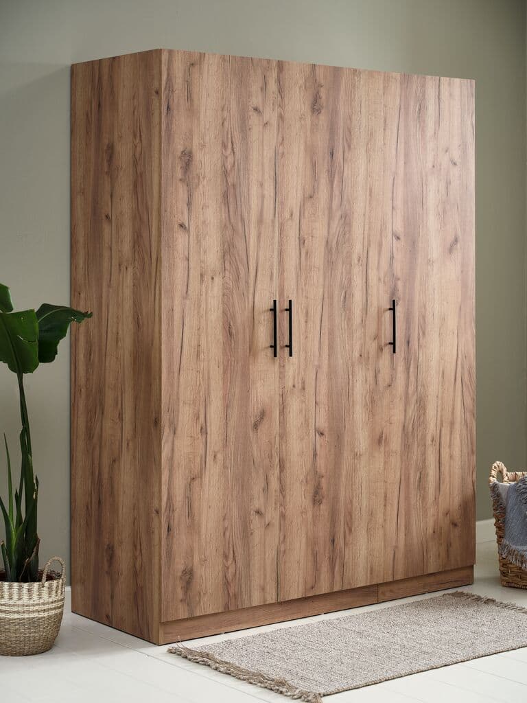 Roupeiro VIBY 150x200 3 portas cor carvalho natural