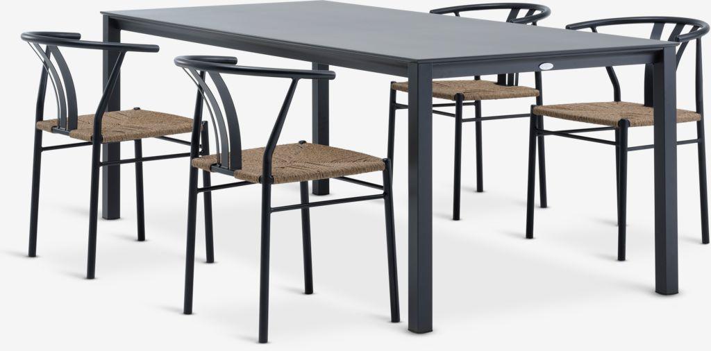 LANGET C207 mesa + 4 TAGMARK cadeira preto