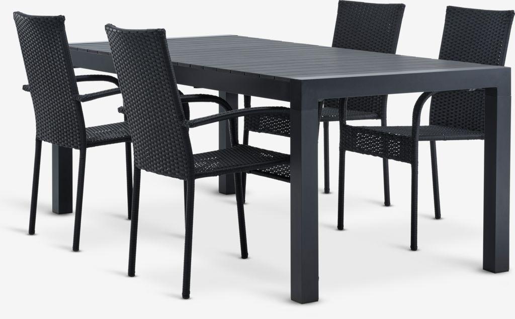 HESTEHAVE C205/275 mesa + 4 GUDHJEM cadeira preto