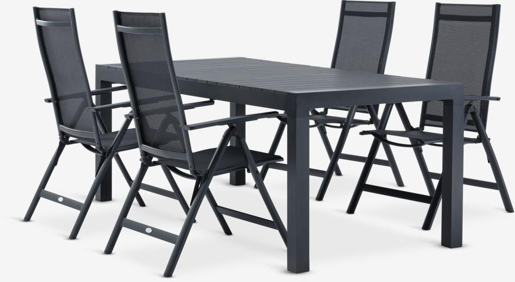 HESTEHAVE C205/275 mesa + 4 LOMMA cadeira preto