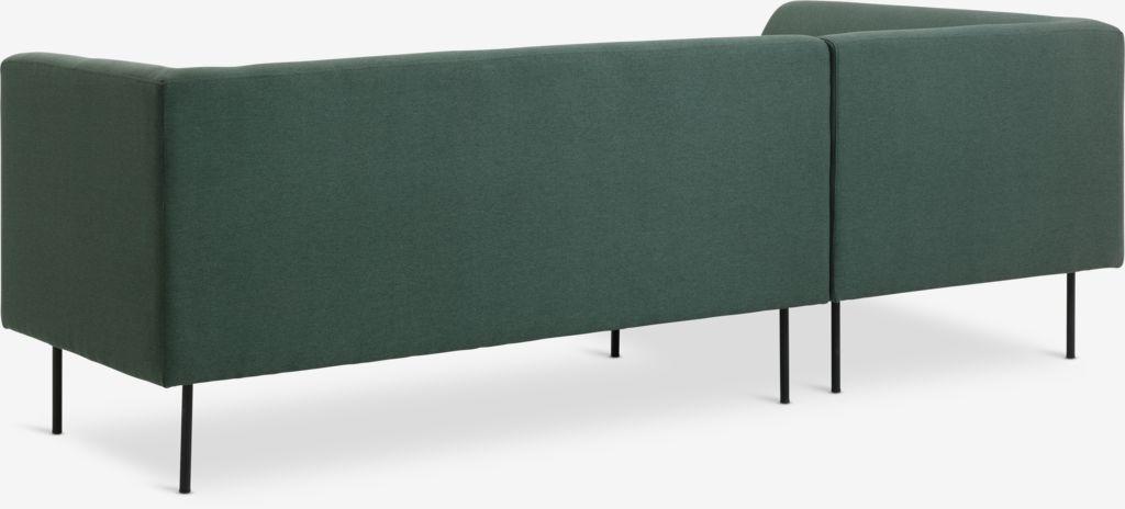 Sofá KARE chaise-longue esquerda verde escuro