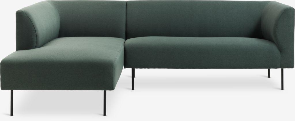 Sofá KARE chaise-longue esquerda verde escuro