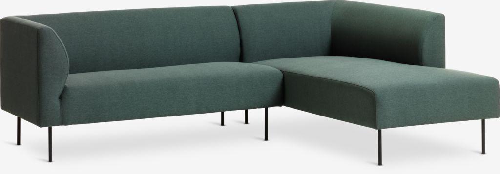 Sofá KARE chaise-longue direita verde escuro