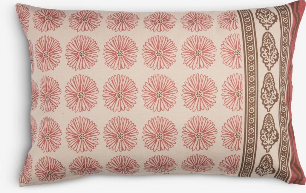 Capa almofada KATTEFOT 40x60 rosa/castanho