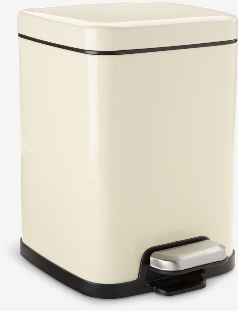 Balde de lixo pedal HALLEN 5L com fecho suave creme