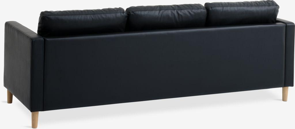 Sofá FALSLEV chaise-longue pele sintética preto