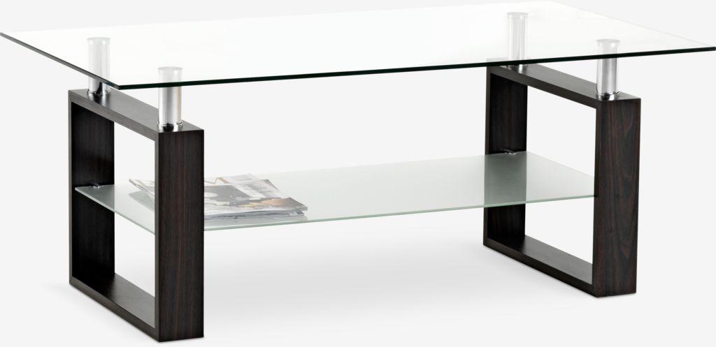 Mesa de centro NYBORG 60x110 1 prateleira preto/vidro