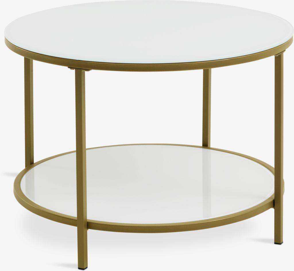 Mesa de centro GADEVANG Ø65 branco/dourado