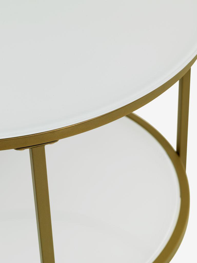 Mesa de centro GADEVANG Ø65 branco/dourado