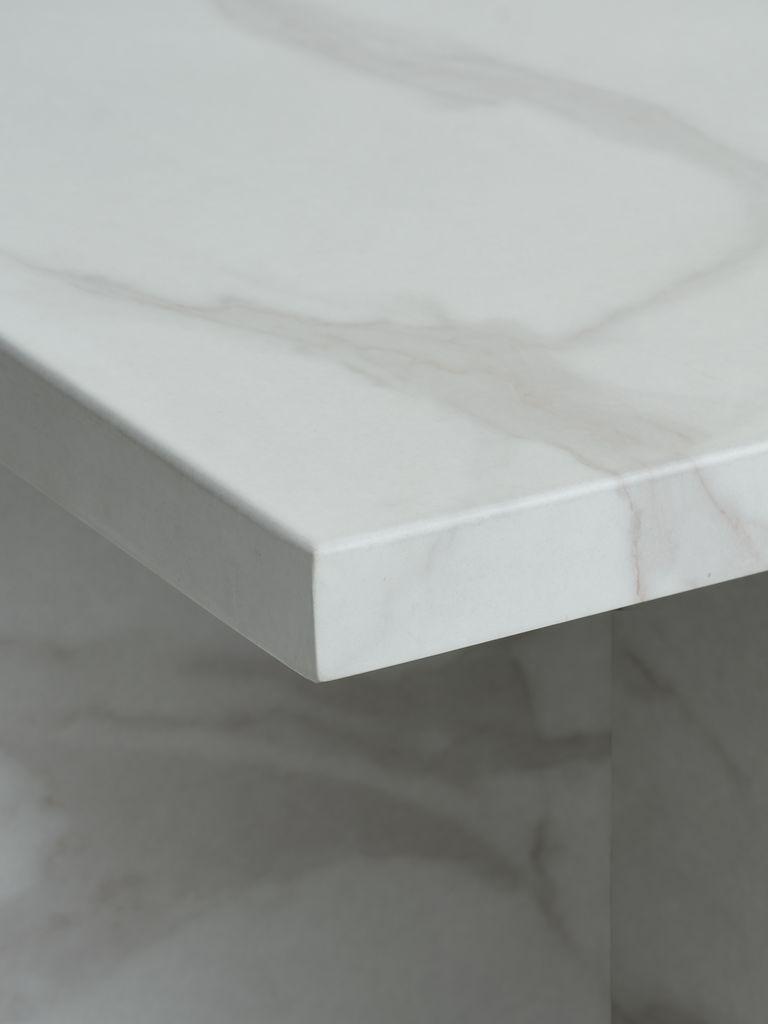 Mesa de apoio GANDRUP 45x45 mármore cor branco