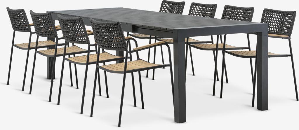 HESTEHAVE C205/275 mesa + 4 AJSTRUP cadeira preto