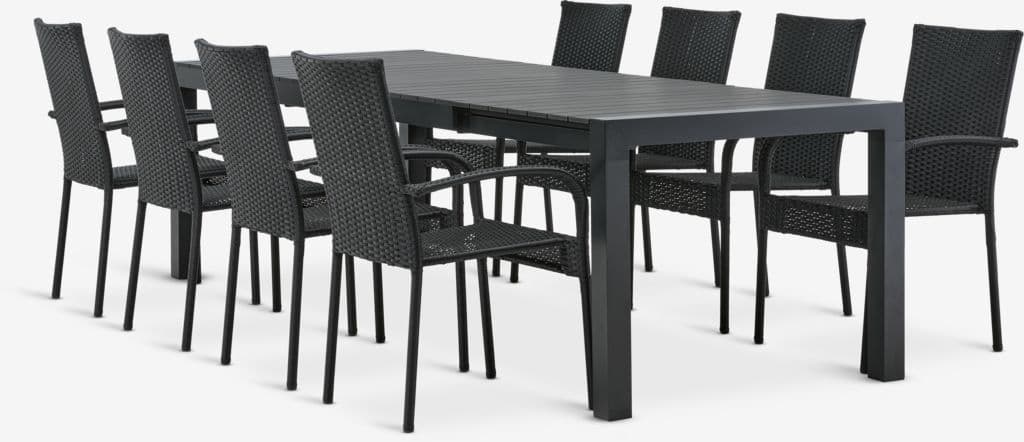 HESTEHAVE C205/275 mesa + 4 GUDHJEM cadeira preto