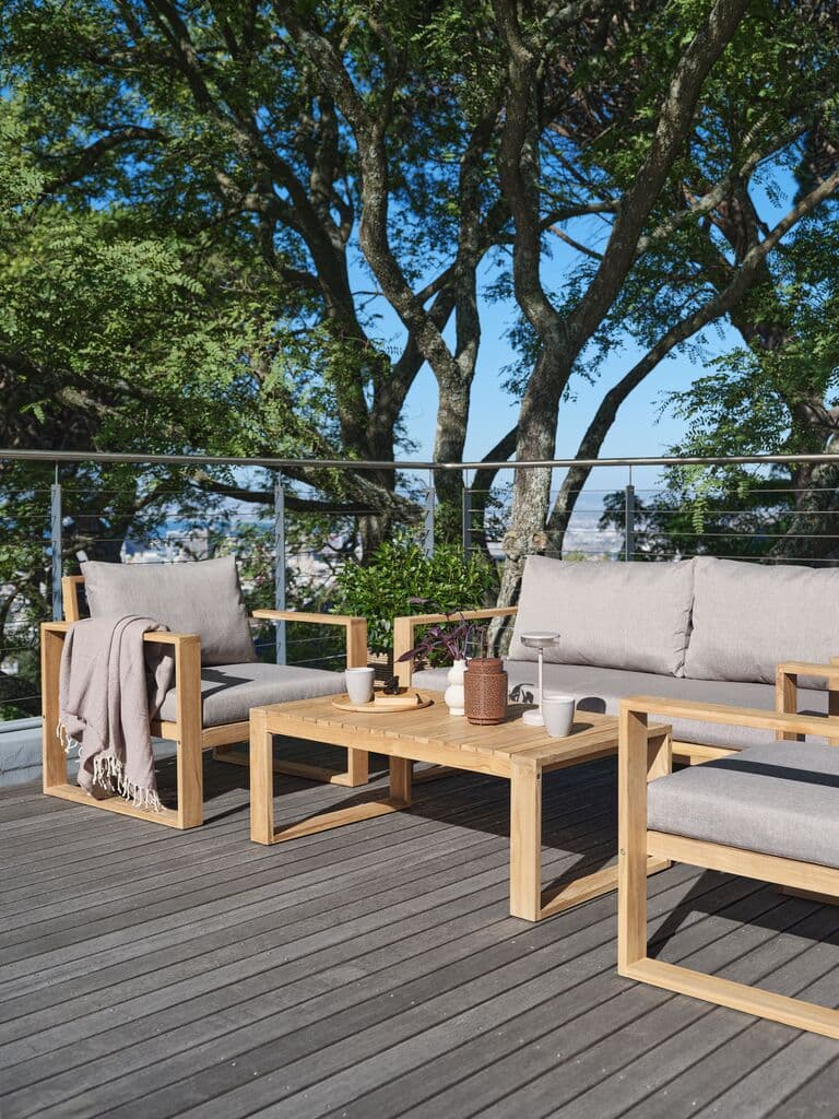 Lounge set LILLEHOLM 4,5 lugares teca