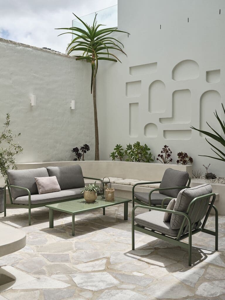 Lounge set TEGLUM 5 lugares verde-azeitona