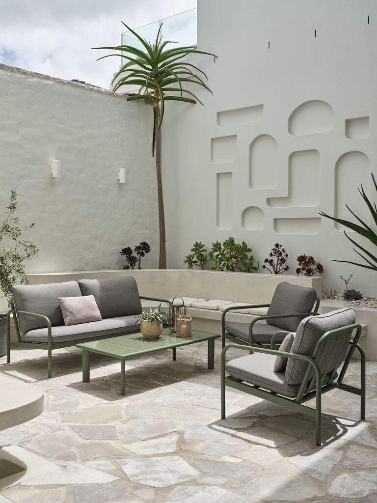 Lounge set TEGLUM 4 lugares verde azeitona