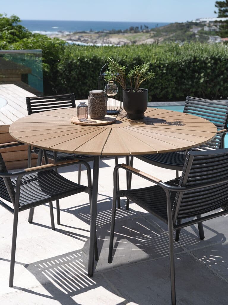 Mesa de jardim RANGSTRUP Ø130 natural/preto