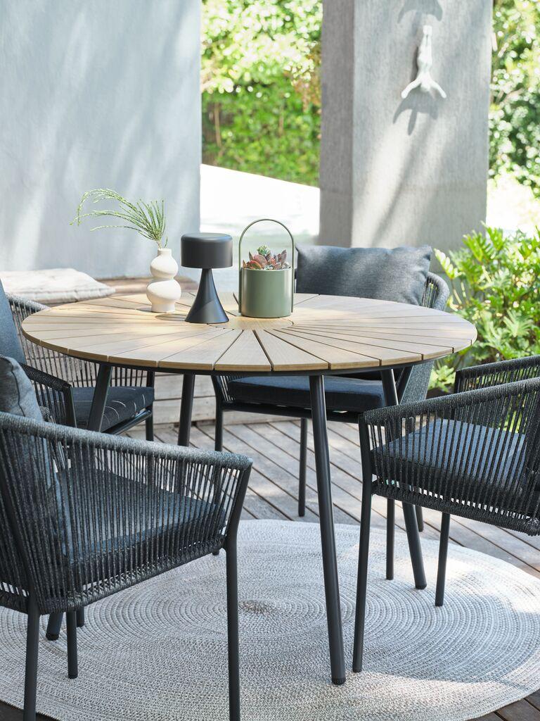 Mesa de jardim RANGSTRUP Ø110 natural/preto