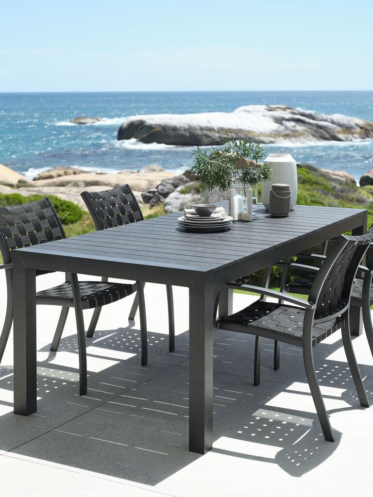 Mesa de jardim HESTEHAVE L95xC205/275 preto
