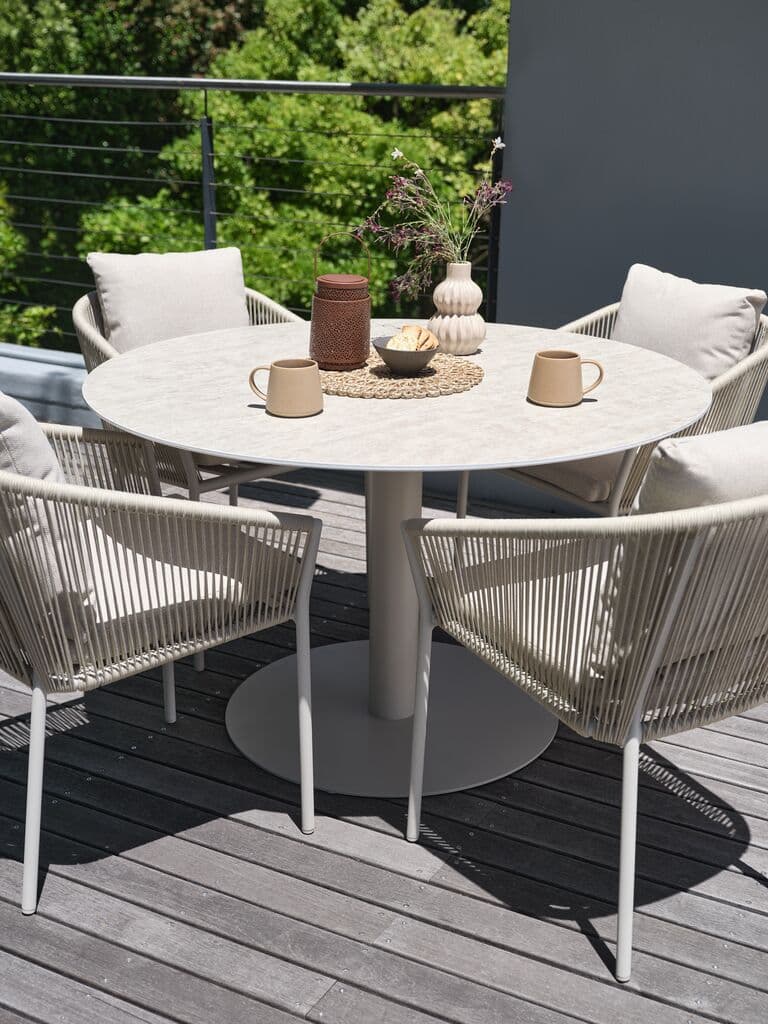 Mesa de jardim VAMDRUP Ø120 bege