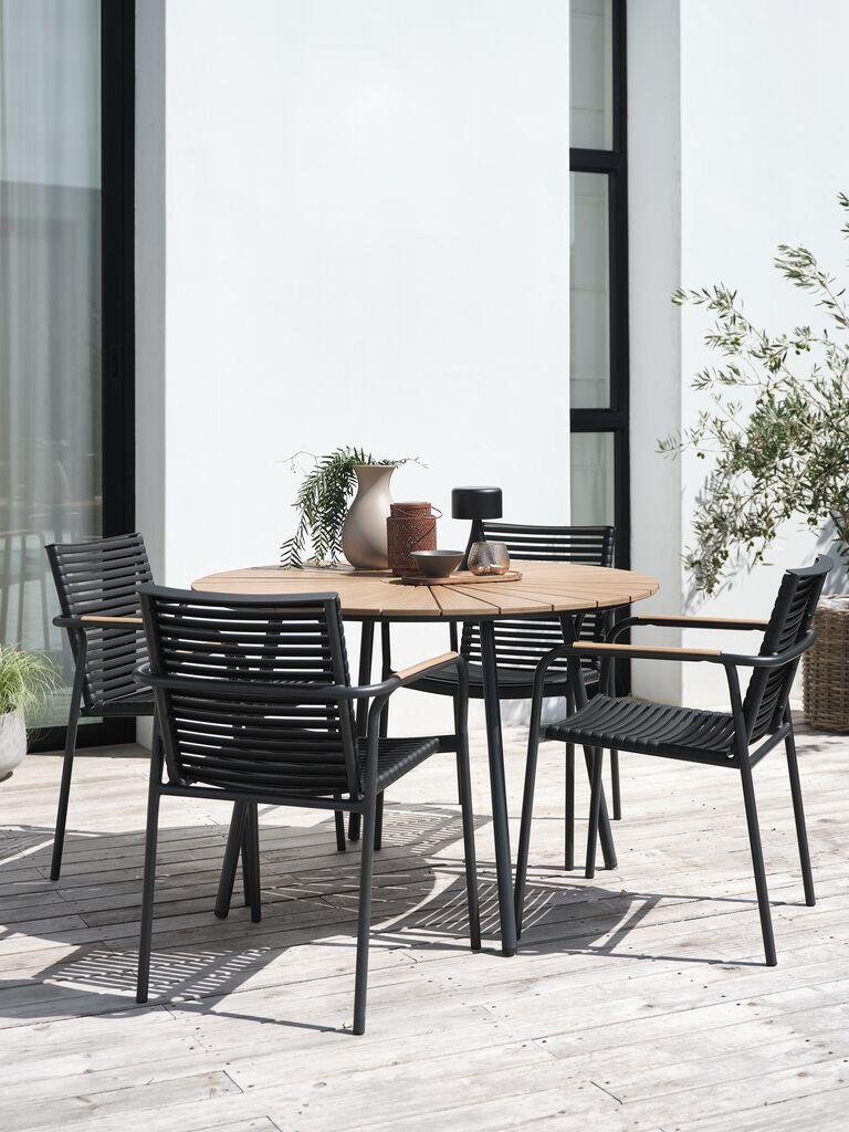 RANGSTRUP Ø110 natural/preto + 4 NABE cadeira preto