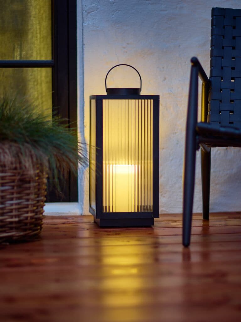 Lanterna GULDSMED L22xC22xA48cm com LED preto