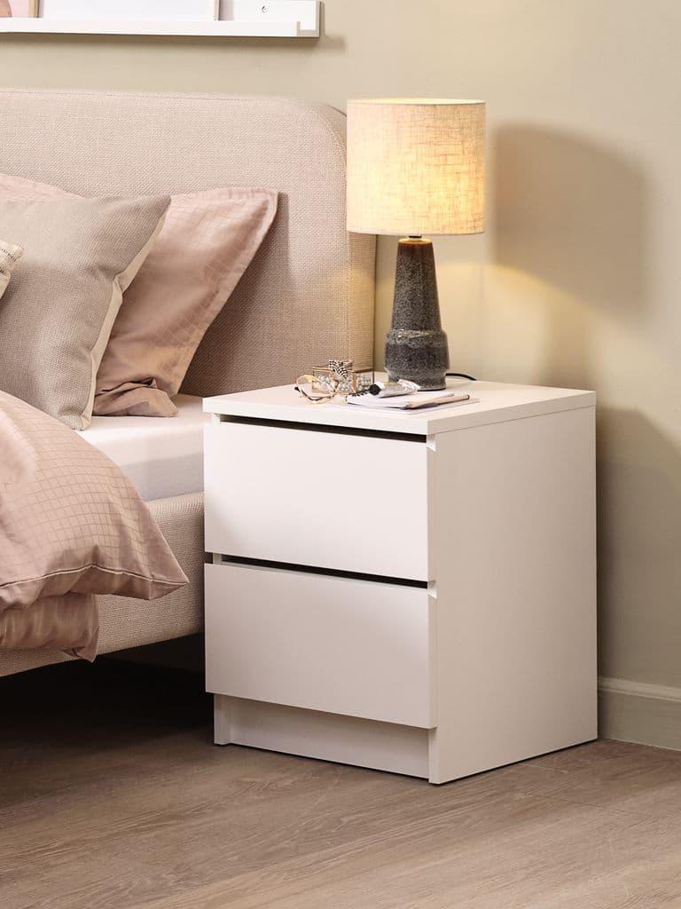 Mesa de cabeceira LIMFJORDEN 2 gavetas branco