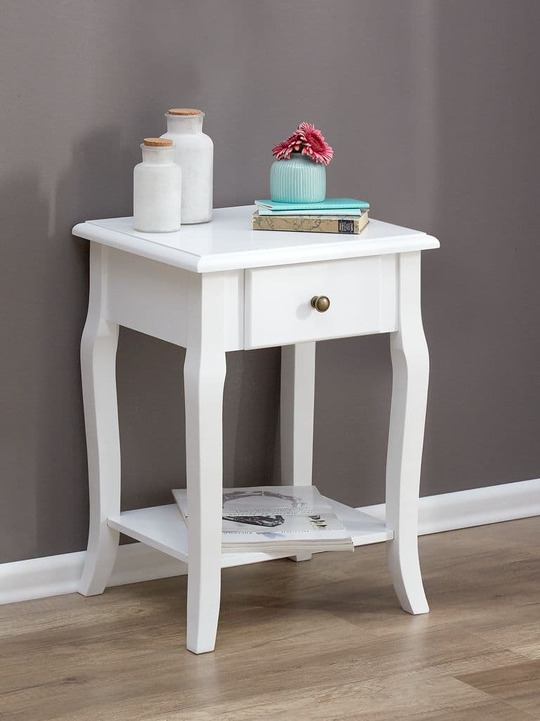 Mesa de cabeceira MALLING 1 gaveta 1 prateleira branco