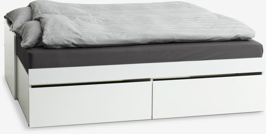 Cama com arrumação TANGBJERG 90/180x200 branco