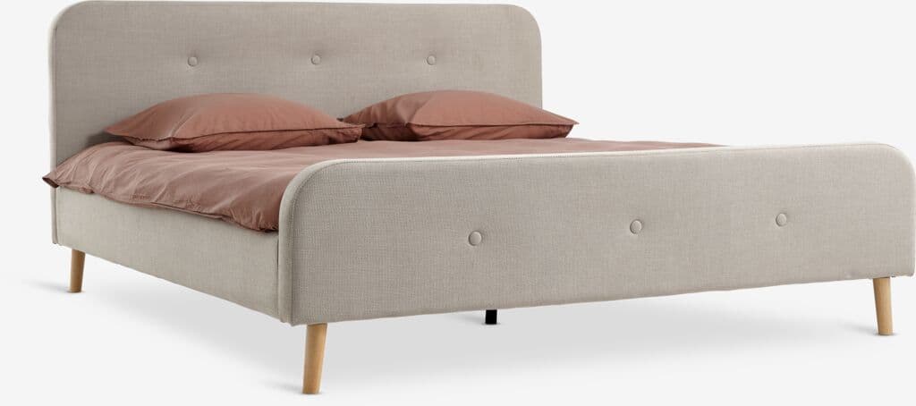 Estrutura de cama KONGSBERG 180x200 tecido bege