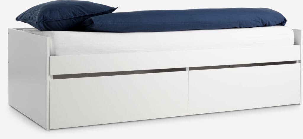 Cama com arrumação TANGBJERG 90/180x200 branco