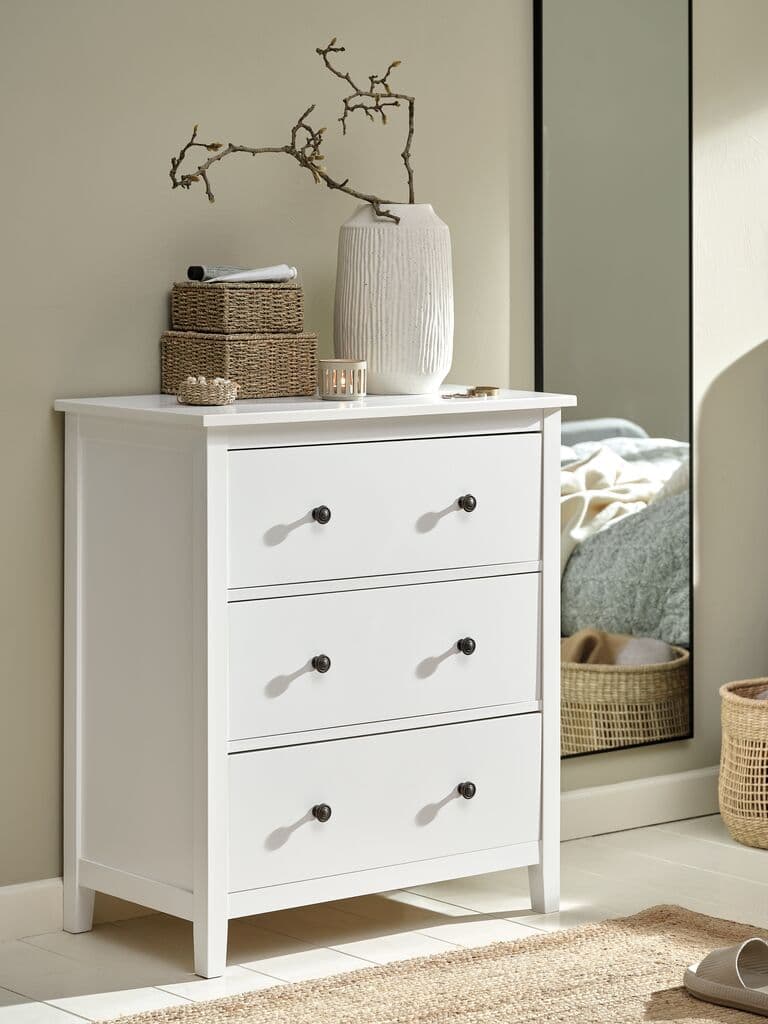 Cómoda NORDBY 3 gavetas branco