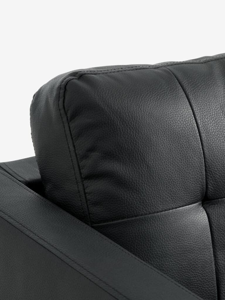 Sofá FALSLEV chaise-longue pele sintética preto