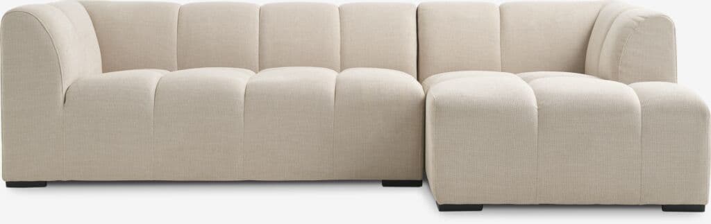Sofá ALLESE chaise-longue direita tecido bege