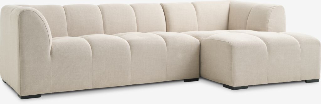 Sofá ALLESE chaise-longue direita tecido bege