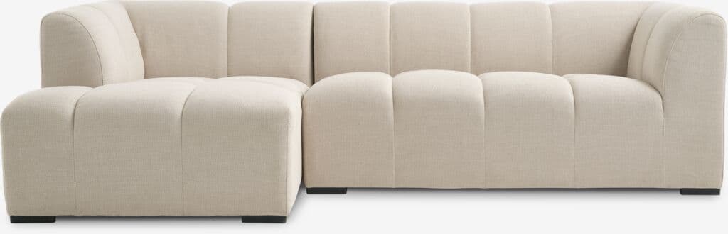 Sofá ALLESE chaise-longue esquerda tecido bege