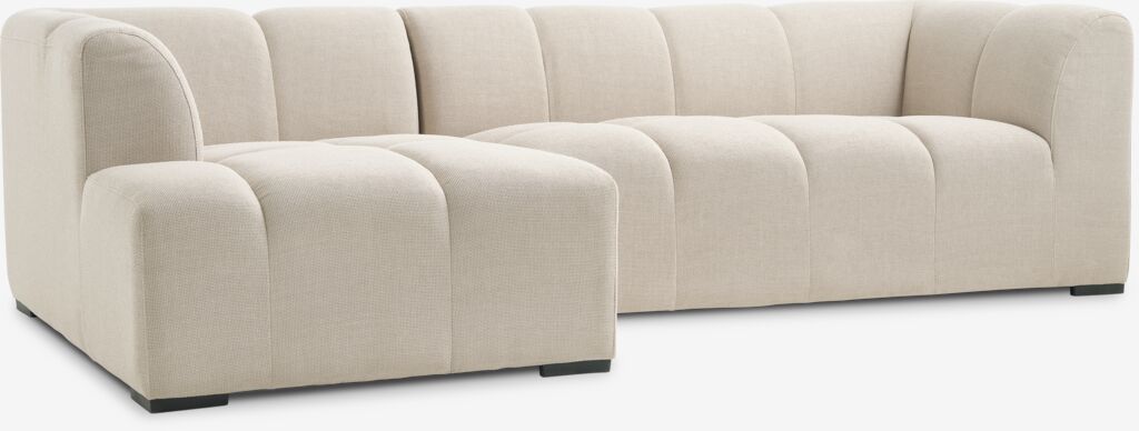 Sofá ALLESE chaise-longue esquerda tecido bege