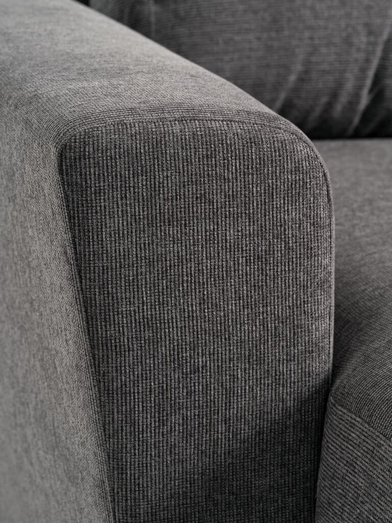 Sofá-cama chaise-longue VEJLBY tecido cinzento escuro