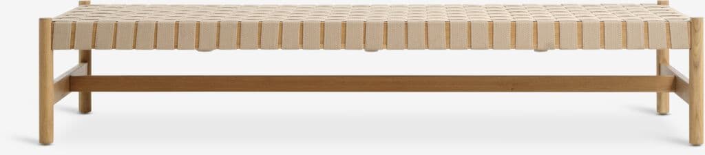 Chaise-longue VADEHAVET tecido natural/carvalho