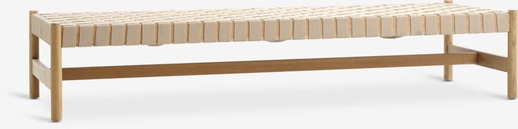 Chaise-longue VADEHAVET tecido natural/carvalho