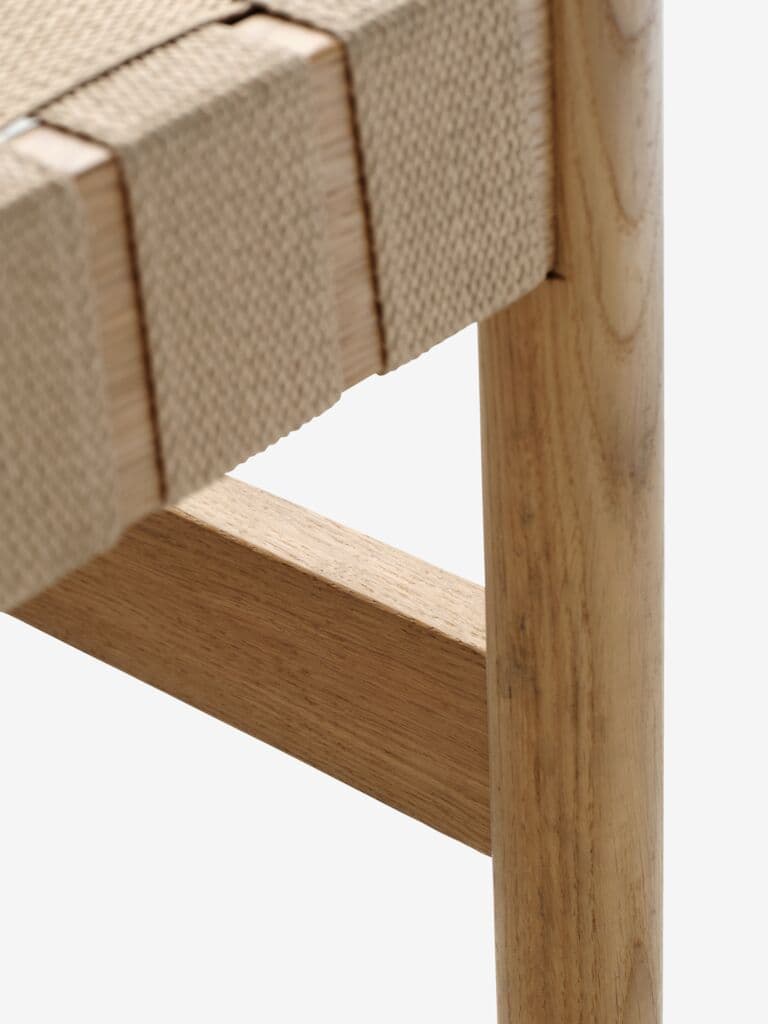Chaise-longue VADEHAVET tecido natural/carvalho